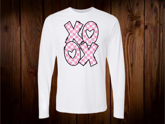 XOXO - pink checkered