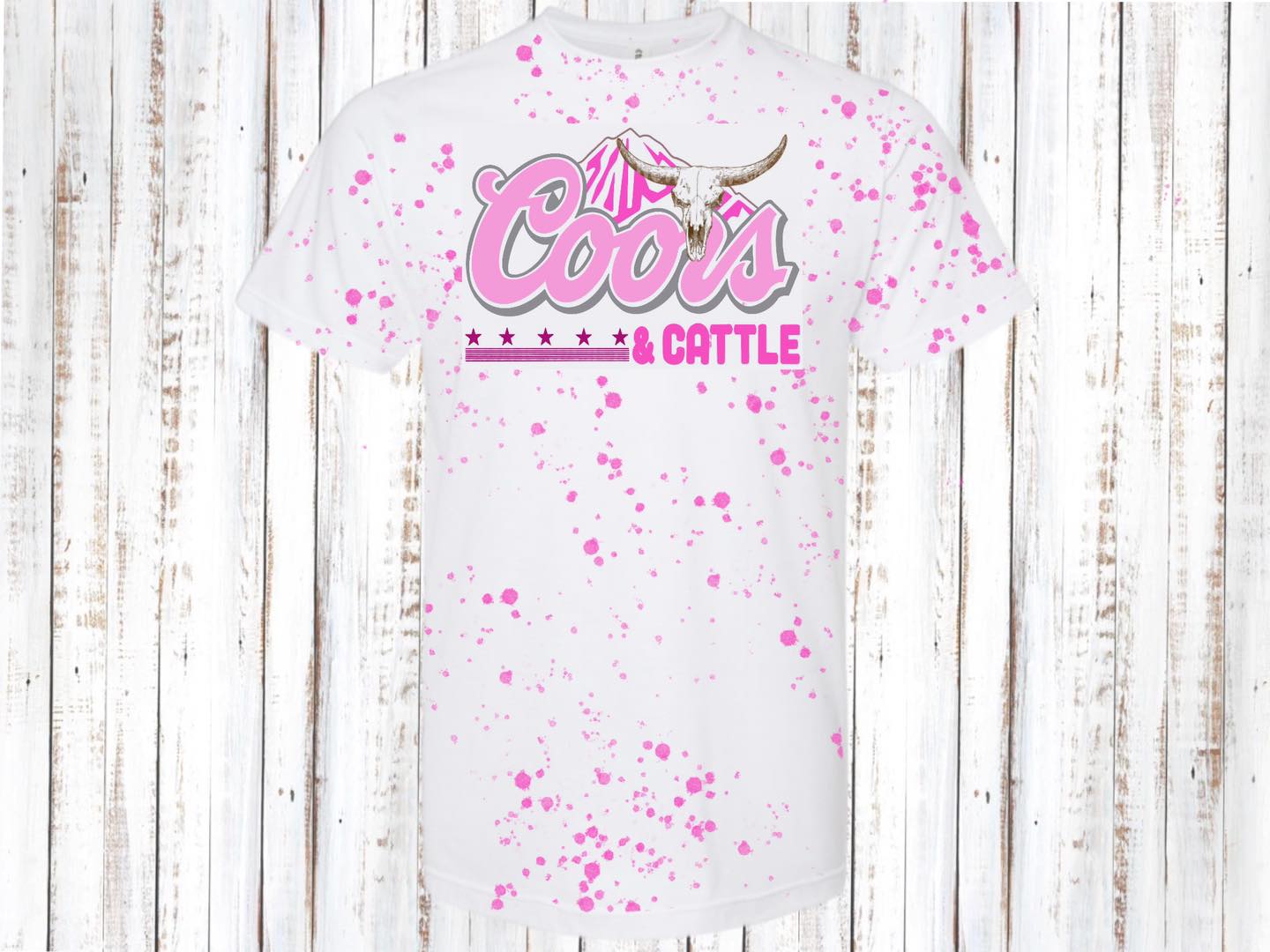 Coors & Cattle paint splatter tee