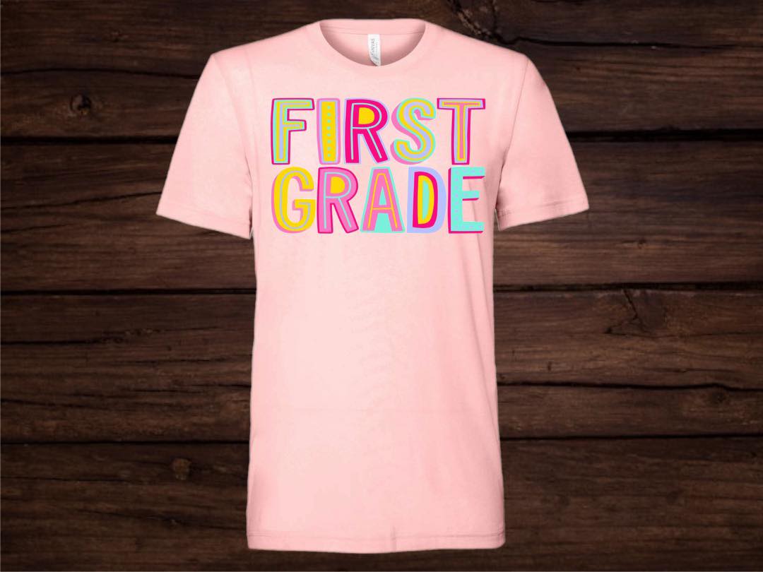 Block Letter Grade Level Tee