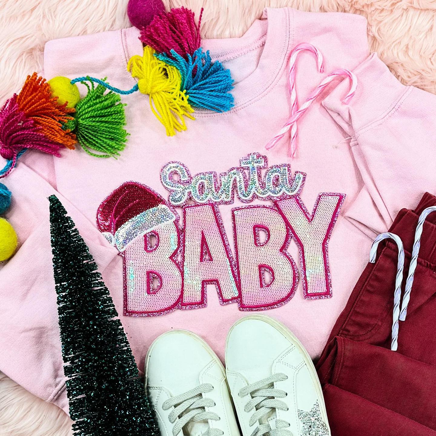 Sequin Santa Baby Sweater