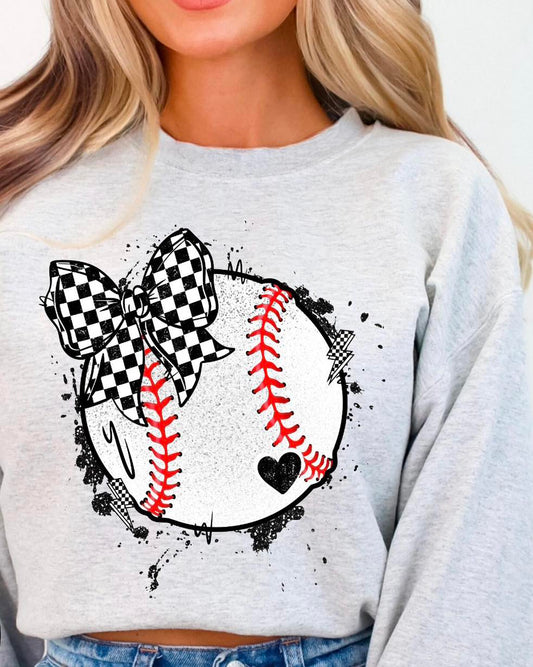 Checkered Bow Baseball