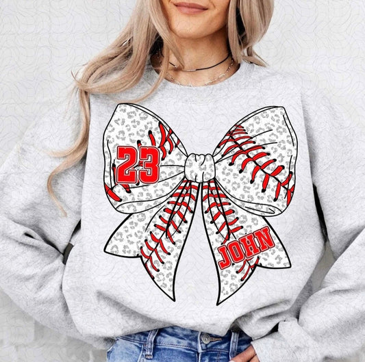 Customizable Coquette Bow - Baseball & Softball