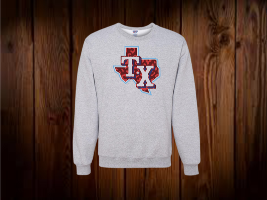 TX Rangers - leopard Texas Sweatshirt