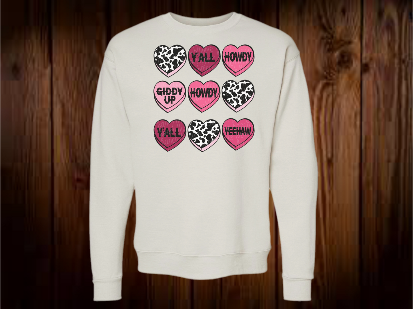 Conversation hearts - cow print