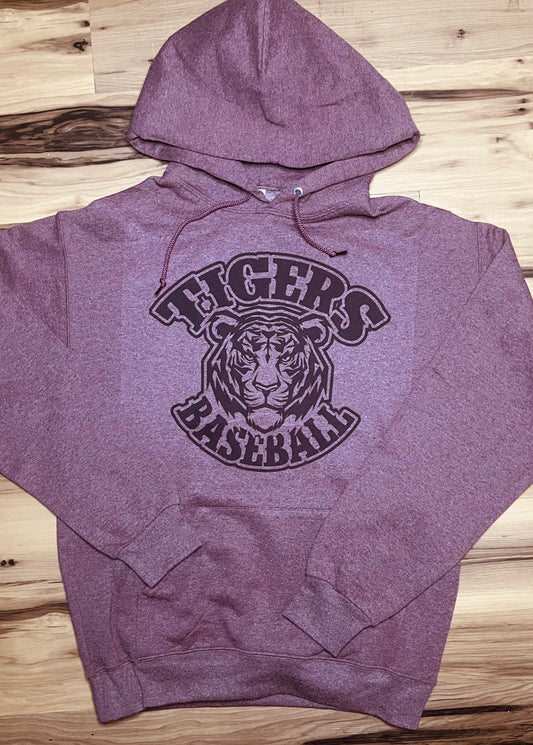 Tigers Baseball with face Hoodie