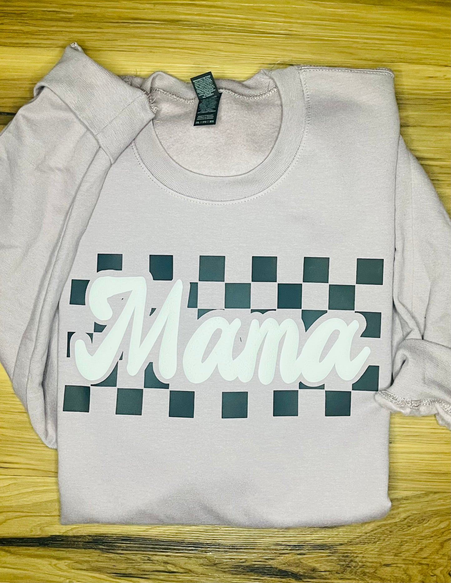 Checkered Mama Puff Sweatshirt