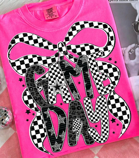 Game Day Checkered Coquette Bow