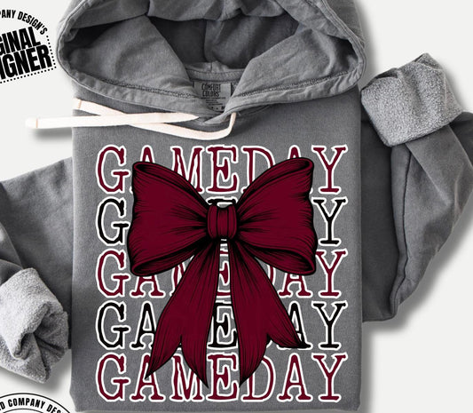 Game Day Coquette Bow - Maroon