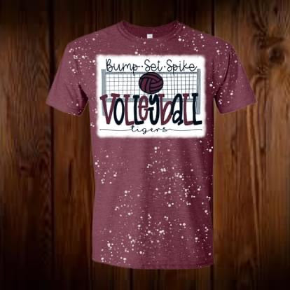 Bump, set, spike volleyball tee