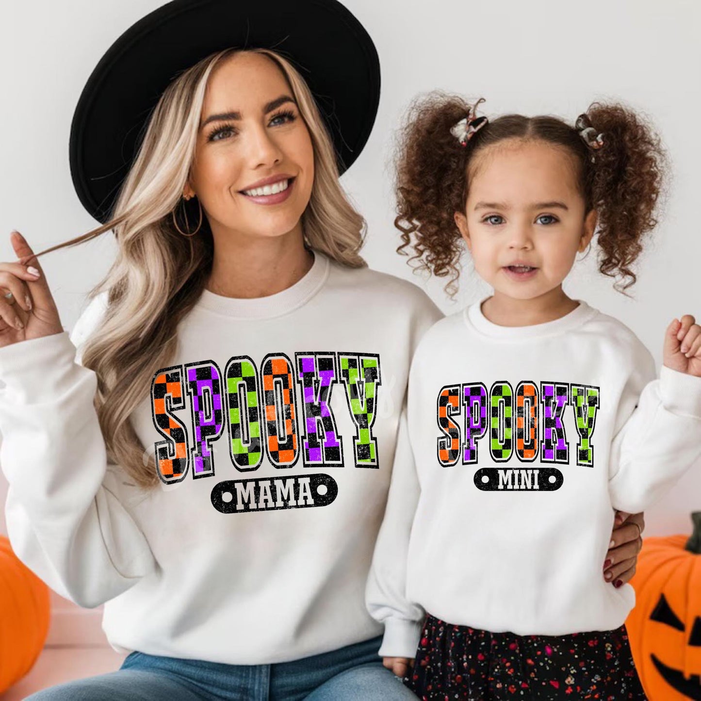 Spooky Mama and Mini Checkered