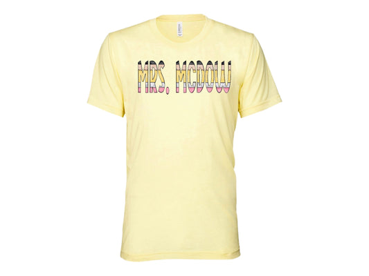 Customizable Teacher Tee - Pencil Letters