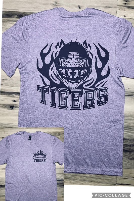 Tigers Football & Player with Flames